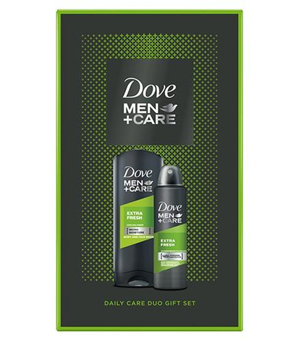 Dove Men+Care Extra Fresh Zestaw Żel pod prysznic - 400 ml + Antyperspirant w aerozolu - 150 ml - cena, opinie, właściwości