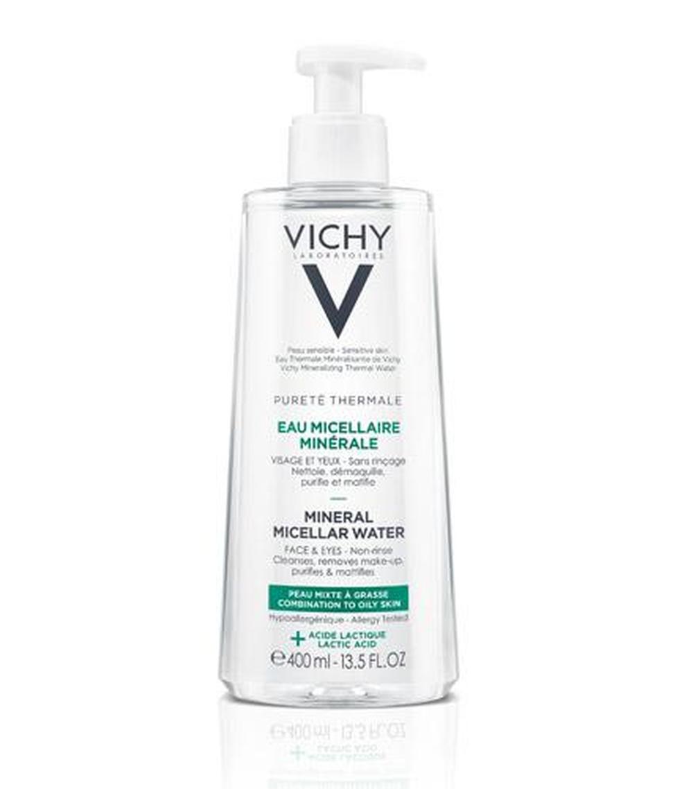 Vichy Purete Thermale Mineralny płyn micelarny dla skóry mieszanej i tłustej - 400 ml - cena, opinie, właściwości
