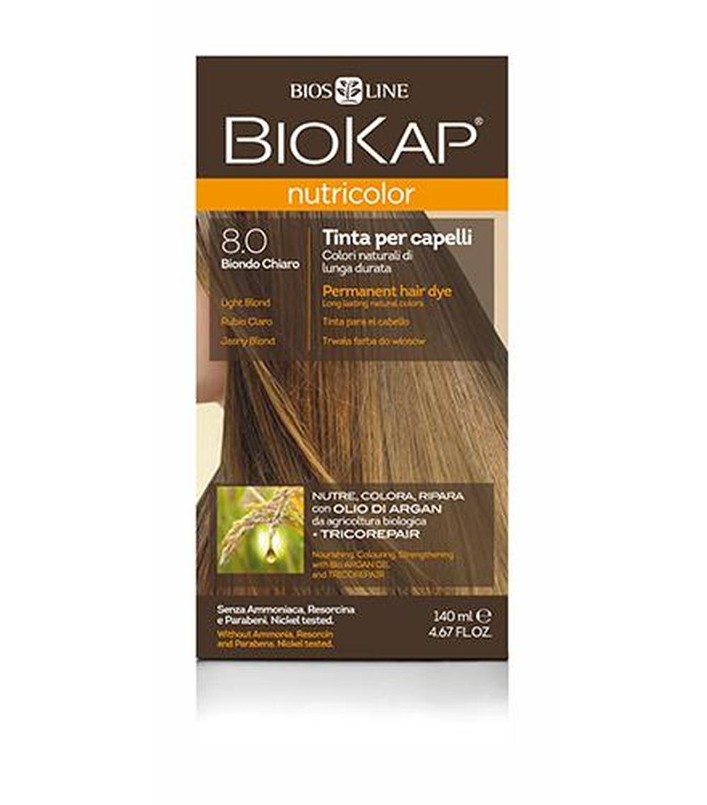 BioKap Nutricolor Farba do włosów 8.0 Jasny Blond - 140 ml