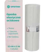 Opatrim Opaska uciskowa tkana elastyczna bez lateksu z 2 zapinkami 12 cm x 5 m, 1 sztuka