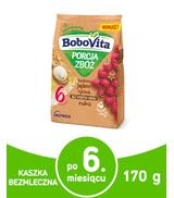 BoboVita Porcja Zbóż Kaszka bezmleczna jaglano-ryżowa malina, po 6. miesiącu, 170 g