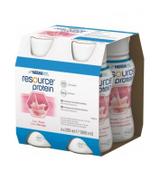 Resource Protein, płyn, smak truskawkowy, 4 x 200 ml
