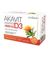 Vitadiet Akavit Witamina D3 4000 IU w oleju z krokosza barwierskiego, 120 kapsułek