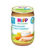 HiPP BIO od pokoleń, Młode jarzynki z ryżem i indykiem, po 9. m-cu, 220 g