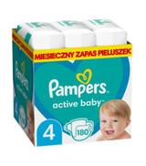 Pampers Active Baby 4 Maxi Pieluchy, 9-14 kg, 180 sztuk