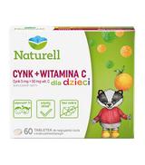 Naturell Cynk Organiczny + C dla dzieci, 60 tabletek