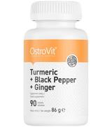 OstroVit Turmeric + Black Pepper + Ginger - 90 tabl. - cena, opinie, wskazania