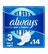 Always Ultra Night 3 Podpaski ze skrzydełkami, 14 sztuk