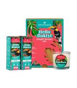 ORIENTANA Zestaw Hello Daktyl Jungle Beauty BOX Komfortowy krem odżywczy, 40 ml + Wyjątkowy krem nawilżający, 40 ml + Zapachowa świeca sojowa, 1 sztuka