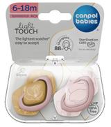 Canpol babies, smoczek silikonowy Light touch symetryczny Gold 6-18 m, 2 sztuki 22/665_pin