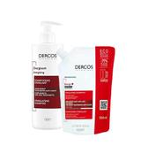 Vichy Dercos Energy+ Shampoo Eco Refill, 500 ml + Szampon wzmacniający, 400 ml, cena, opinie, właściwości