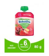 BOBOVITA MUS Truskawki i wiśnie z bananem po 6 m-cu - 80 g - ważny do 2025-09-16