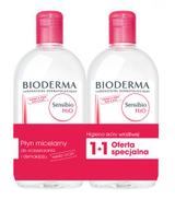 BIODERMA SENSIBIO H2O DUOPACK Płyn micelarny do oczyszczania twarzy i zmywania makijażu, 2 x 500 ml