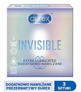 DUREX INVISIBLE Prezerwatywy dodatkowo nawilżane - 3 szt.