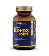 Pureo Health Witaminy K2 + D3 Forte, 60 kapsułek