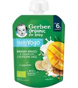 Gerber Organic Deserek banany jagody z jogurtem i płatkami zbóż po 6. miesiącu, 80 g