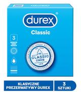 Durex Classic, prezerwatywy klasyczne gładkie, 3 sztuki