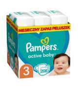 Pampers Pieluchy Active Baby rozmiar 3, 208 sztuk pieluszek - cena, opinie, wskazania