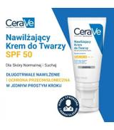 CeraVe, nawilżający krem do twarzy SPF 50, 52 ml