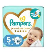 Pampers Pieluchy Premium Care rozmiar 5, 58 sztuk pieluszek