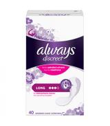 Always Discreet Long Wkładki higieniczne do stosowania przy lekkim nietrzymaniu moczu, 40 sztuk