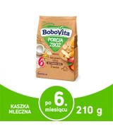 BOBOVITA PORCJA ZBÓŻ Kukurydziano-ryżowa kaszka mleczna 3 owoce po 6 m-cu - 210 g