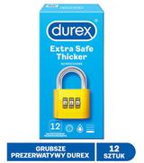 DUREX EXTRA SAFE Prezerwatywy grubsze z dodatkową ilością środka nawilżającego, 12 sztuk