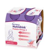 Nutridrink Protein Omega 3, napój rześki smak truskawkowo-malinowy, 4 x 125 ml - ważny do 2025-08-02