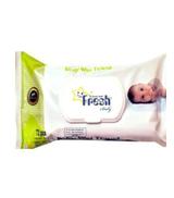 Fresh Baby Chusteczki nawilżane z klipsem zielone, 72 sztuki