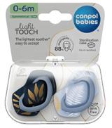 Canpol babies, smoczek silikonowy Light touch symetryczny Gold 0-6 m, 2 sztuki 22/664_blu