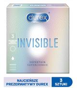 DUREX INVISIBLE Prezerwatywy dla większej bliskości - 3 szt.