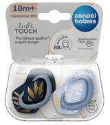 Canpol babies, smoczek silikonowy Light touch symetryczny Gold 18 m+, 2 sztuki 22/666_blu