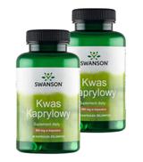 Swanson Kwas Kaprylowy 600 mg, 2 x 60 kapsułek żelowych