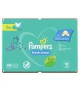 Pampers Fresh Clean chusteczki nawilżane, 6 x 80 szt., cena, opinie, skład