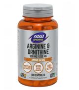 NOW FOODS SPORTS Arginine & Ornithine - 250 kaps. - cena, dawkowanie, opinie