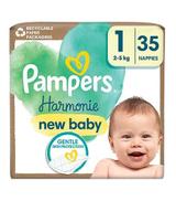 Pampers Harmonie Baby Pieluszki, rozmiar 1, 2 kg-5 kg, 35 sztuk
