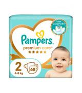 PAMPERS PREMIUM CARE 2 MINI Pieluchy 4-8 kg, 68 sztuk