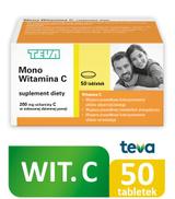 MONO WITAMINA C 200 mg TEVA - 50 tabl. Przy niedoborze witaminy C.