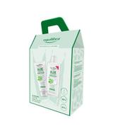 EQUILIBRA Aloesowa Pielęgnacja Włosów z Kwasem Hialuronowym Szampon, 265 ml + Odżywka, 200 ml [ZESTAW]