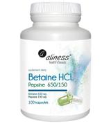 Aliness Betaine HCL Pepsine 650/150 - 100 kaps. - cena, opinie, składniki
