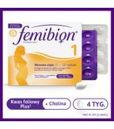 FEMIBION 1 Wczesna ciąża 1-12 tydzień ciąży, 28 tabletek