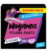 Pampers Ninjamas Dziewczynka Pieluchomajtki 8-12 lat, 54 sztuki