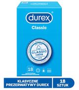 Durex Classic, prezerwatywy klasyczne gładkie, 18 sztuk