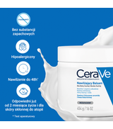 CeraVe, nawilżający balsam z ceramidami do skóry suchej i bardzo suchej, 454 g