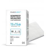 Pasomed Kompresy niejałowe 13 nitkowe 8 warstwowe 7,5 x 7,5 cm 100 sztuk