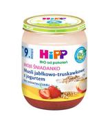 HIPP BIO MOJE ŚNIADANKO Musli jabłkowo-truskawkowe z jogurtem po 9 miesiącu - 160 g