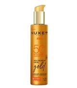 Nuxe Sun, Olejek w spray do opalania twarzy i ciała ze złotymi drobinkami OR SPF 50, 150 ml