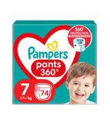 Pampers Pants Pieluchomajtki rozmiar 7, 17 kg+, 74 sztuki