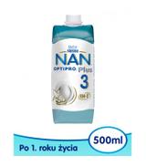 Nestle Nan Optipro Plus 3 Mleko modyfikowane w płynie dla dzieci po 1 roku - 500 ml - cena, opinie, właściwości