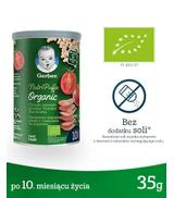 Gerber Organic Chrupki pszenno owsiane pomidor, marchewka dla niemowląt po 10. miesiącu, 35 g  - ważny do 2025-10-23